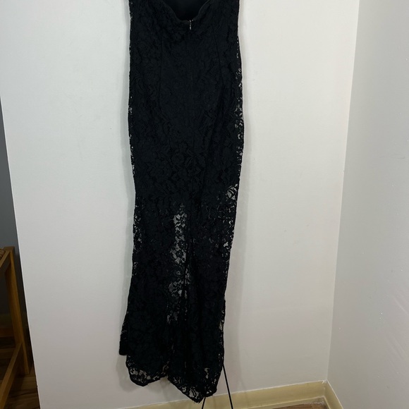 Le Chateau Black Lace Strapless Prom Dress Sz M - Picture 10 of 16